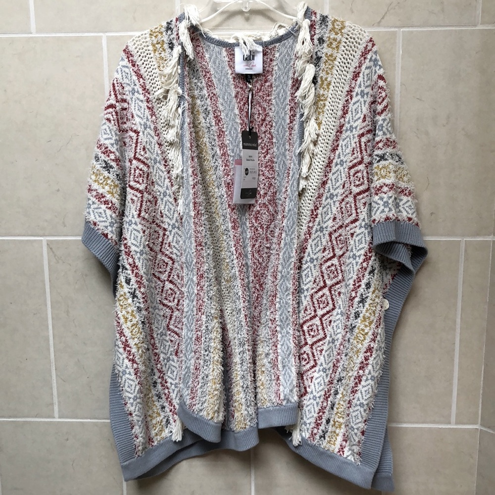 NWT Cabi #5001 Siesta Poncho Love, Carol Collection Sz XS/S Oversized Boho